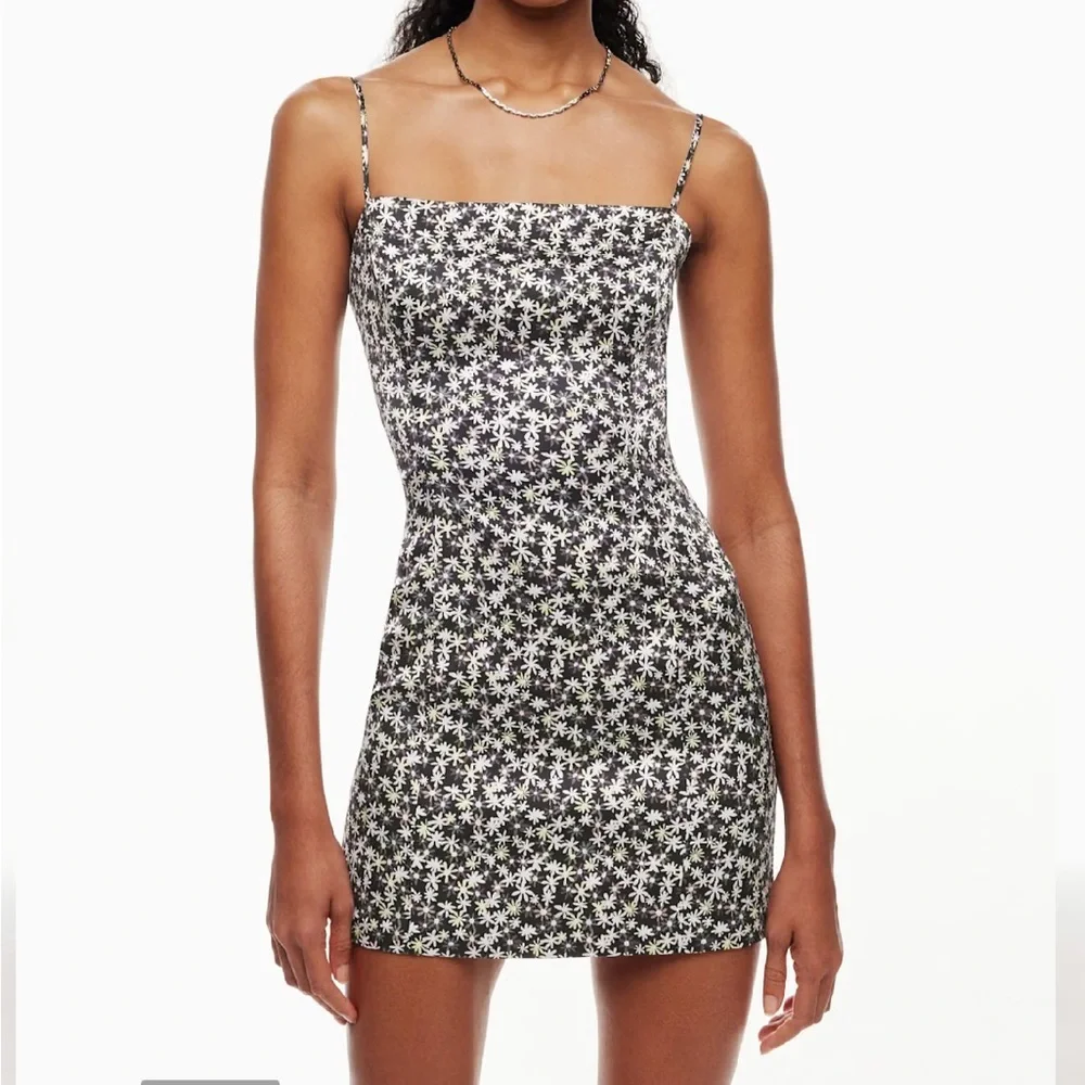 Aritzia Sunday Best Black Floral Print Mini Dress Lined Size 2 - Picture 3 of 17